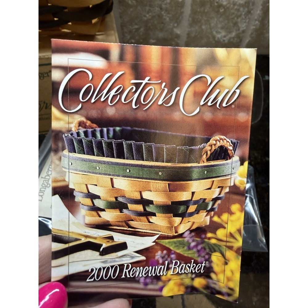 NEW Longaberger Collectors Club Renewal Basket Plastic Fabric Liner 2000 Edition